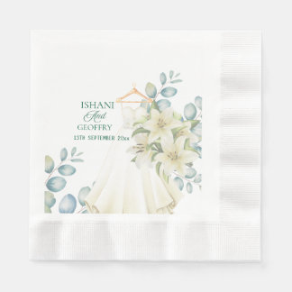 Serviette En Papier Panneau de bienvenue de mariage avec feuilles d'eu