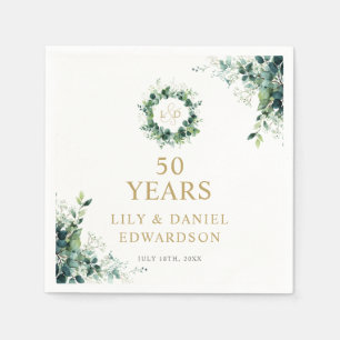 Serviette En Papier Panneau de bienvenue pour le 50e anniversaire Mono