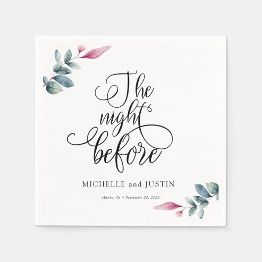 Serviette En Papier Panneau de dîner de répétition de script simple (Devant)