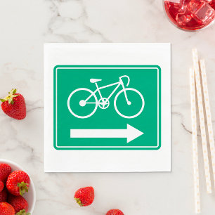 Serviette En Papier Panneau de direction flèche droite voie cyclable v