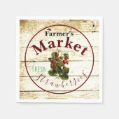 Serviette En Papier Panneau de fraises de marché de l'agriculteur (Devant)