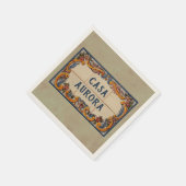 Serviette En Papier Panneau de la maison espagnole (texte personnalisa (Coin)
