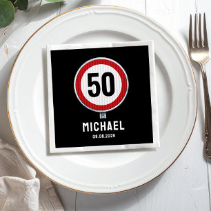 Serviette En Papier Panneau de limitation de vitesse pour 50e annivers