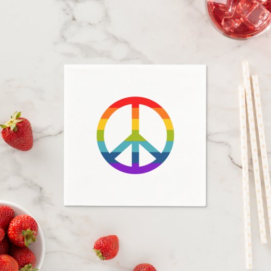 Serviette En Papier Panneau de paix Rainbow (En situation)