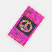 Serviette En Papier Panneau de paix sur les pétales (Coin)
