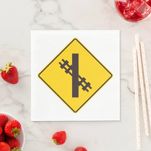 Serviette En Papier Panneau de signalisation de passage à niveau