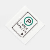 Serviette En Papier Panneau de stationnement d'une heure (Coin)