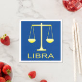 Serviette En Papier Panneau étoile Balance dorée de Libra (En situation)