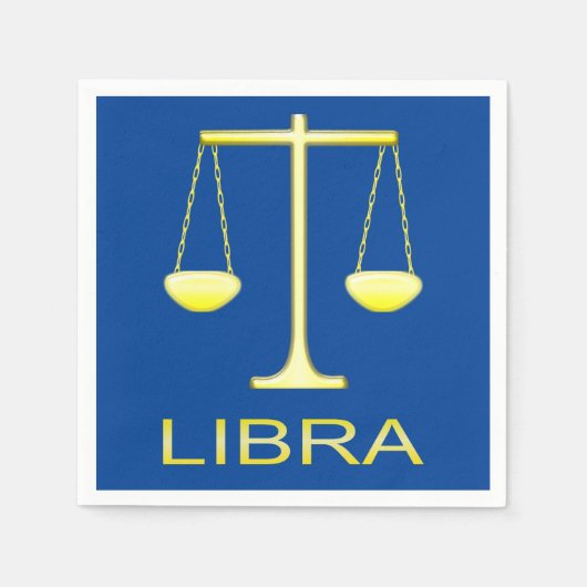 Serviette En Papier Panneau étoile Balance dorée de Libra (Devant)