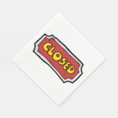 Serviette En Papier Panneau Fermé Jaune Et Rouge (Coin)