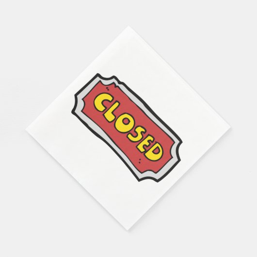 Serviette En Papier Panneau Fermé Jaune Et Rouge (Coin)