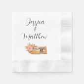 Serviette En Papier Panneau Fleurs et bois d'automne (Devant)