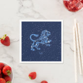 Serviette En Papier Panneau Léo Constellation et Zodiaque avec étoiles (En situation)