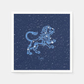 Serviette En Papier Panneau Léo Constellation et Zodiaque avec étoiles (Devant)