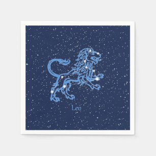 Serviette En Papier Panneau Léo Constellation et Zodiaque avec étoiles