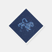 Serviette En Papier Panneau Léo Constellation et Zodiaque avec étoiles (Coin)