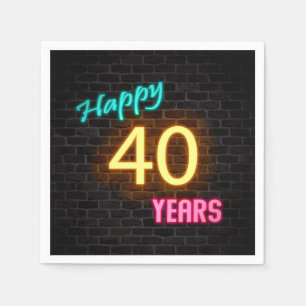Serviette En Papier panneau lumineux de 40 néons sur mur en brique