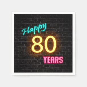 Serviette En Papier panneau lumineux de 80 néons sur mur en briques