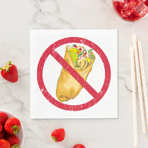 Serviette En Papier Panneau Pas de Burritos Humoristique Interdiction