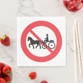 Serviette En Papier Panneau Pas De Route De Cheval Et Buggy (En situation)