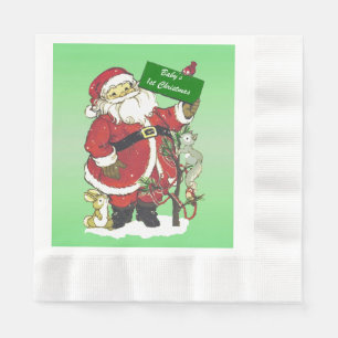 Serviette En Papier Panneau Père Noël de Noël du bébé