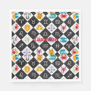 Serviette En Papier Panneau solaire Zodiac Calendrier Astrologie Thund