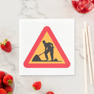 Serviette En Papier Panneau Travaux routiers