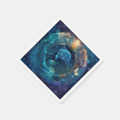 Serviette En Papier Panneau Zodiaque Aquarius Design aquarelle (Coin)