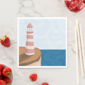 Serviette En Papier Panneaux rayés Paysage de phare serviettes (En situation)