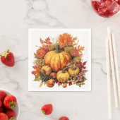 Serviette En Papier Panorama citrouille Patch : Foliage et fleurs (En situation)