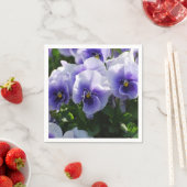 Serviette En Papier Pansies Bleues Pastel (En situation)