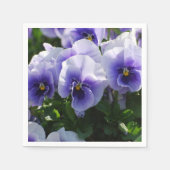 Serviette En Papier Pansies Bleues Pastel (Devant)