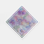 Serviette En Papier Pansies colorées en aquarelle (Coin)