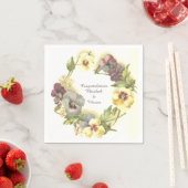 Serviette En Papier Pansies de charme personnalisées (En situation)