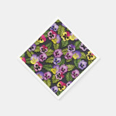 Serviette En Papier Pansies de serviettes florales (Coin)