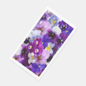 Serviette En Papier Pansies florales bleu violet blanc (Coin)