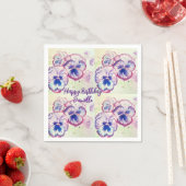 Serviette En Papier Pansies Pansy Fleur violet Rose floral (En situation)