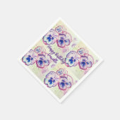 Serviette En Papier Pansies Pansy Fleur violet Rose floral (Coin)