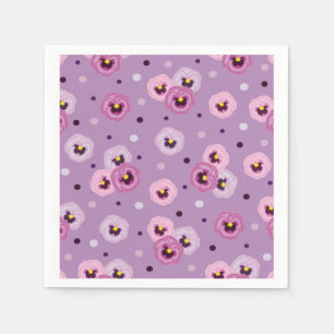 Serviette En Papier Pansies roses, motif sans soudure