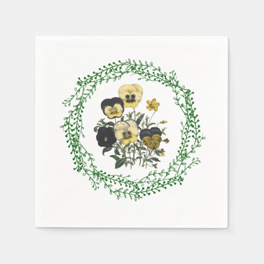 Serviette En Papier Pansies Standard Papier à Cocktail (Devant)