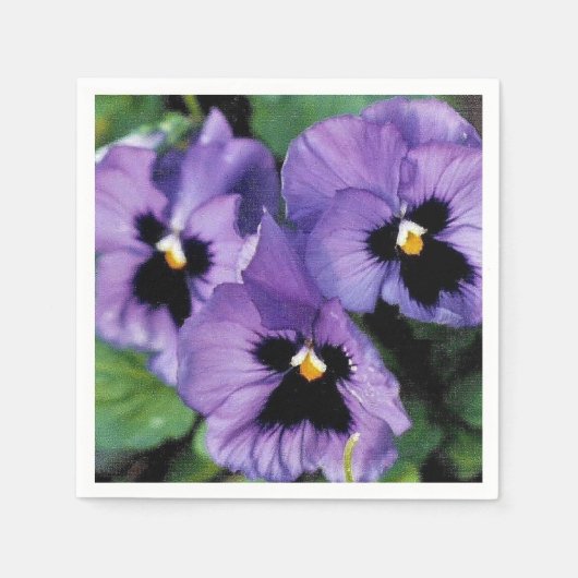 Serviette En Papier Pansies violettes (Devant)