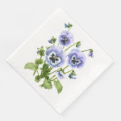 Serviette En Papier Pansies violettes (Coin)