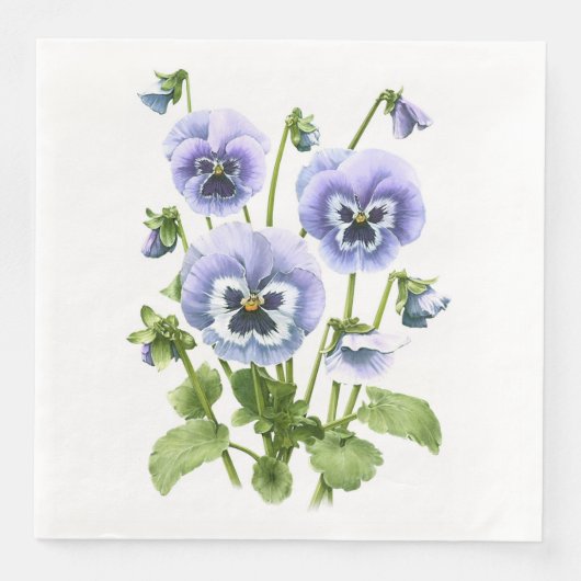 Serviette En Papier Pansies violettes (Devant)