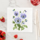 Serviette En Papier Pansies violettes (En situation)