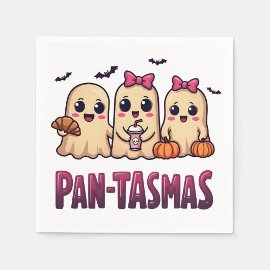 Serviette En Papier Pantasmas Funny Fantôme Super Retro Halloween (Devant)