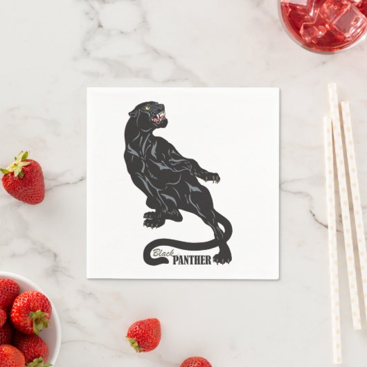 Serviette En Papier panthère noir (En situation)