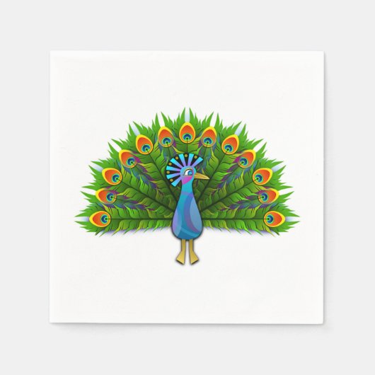 Serviette En Papier paon (Devant)