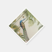 Serviette En Papier Paon tropical avec papillons (Coin)
