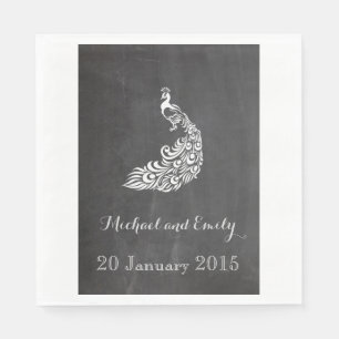 Serviette En Papier Paon vintage à la mode Romantique mariage de table