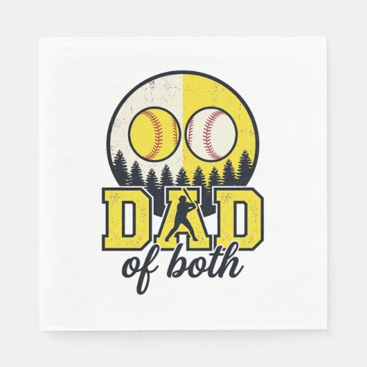 Serviette En Papier Papa Baseball Softball des Deux Conception Vectori (Devant)